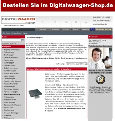 Digitalwaagen Versandhandel